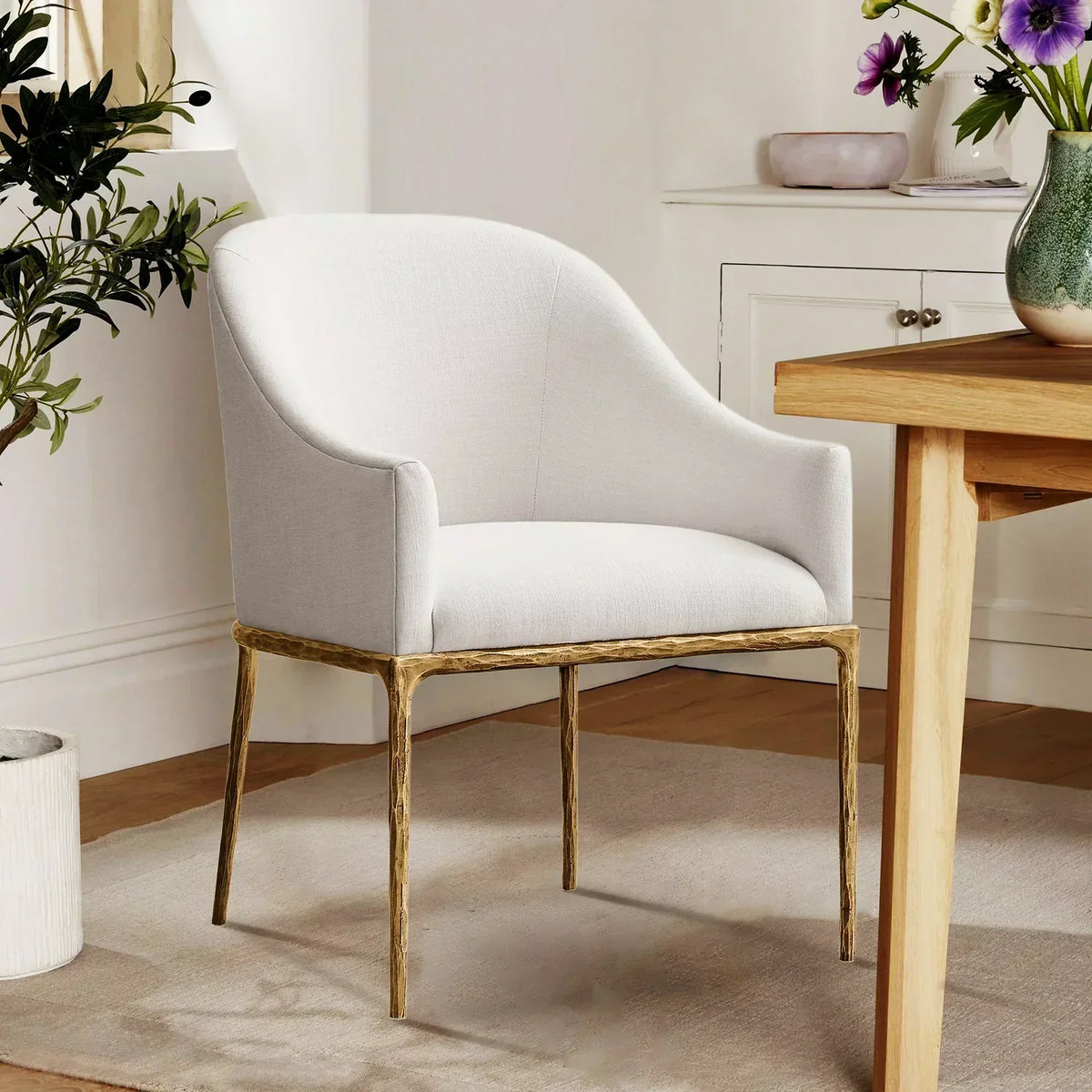 Thomson Slope Fabric Dining Armchair