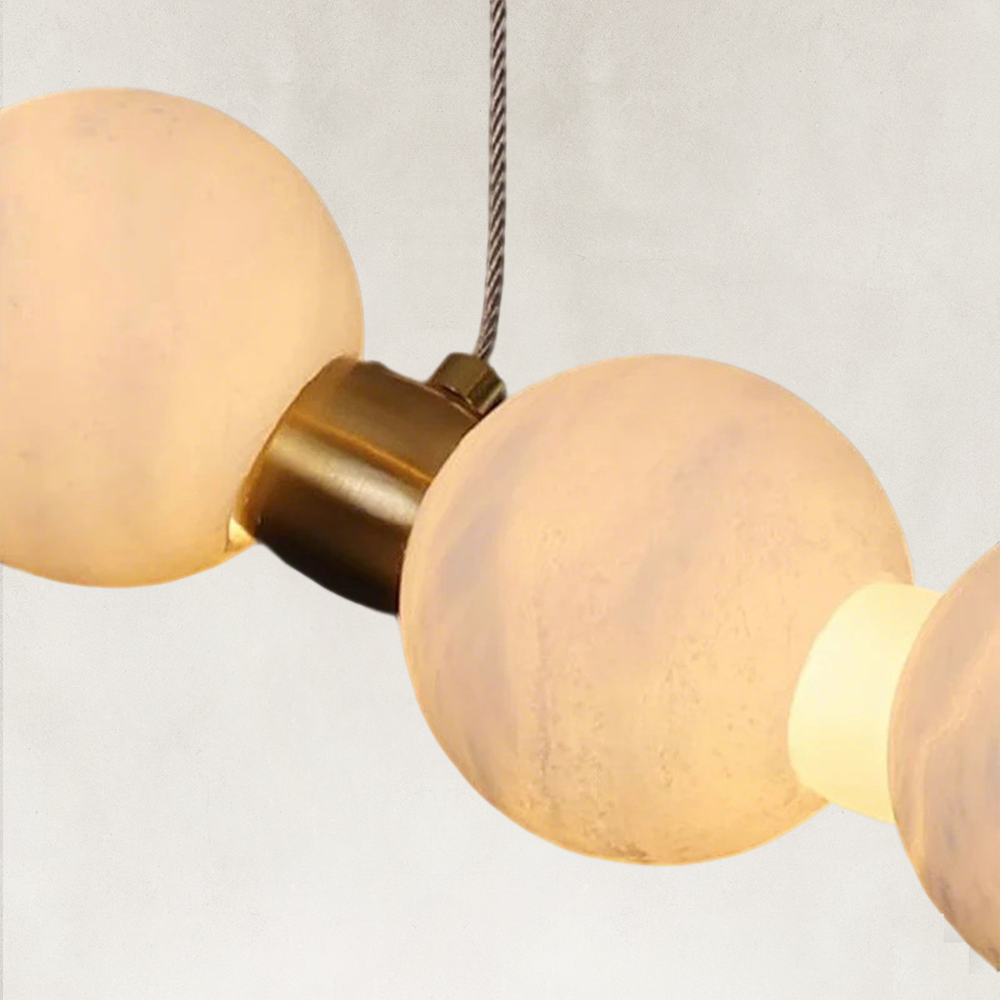 Pearl Double Circle Alabaster Chandelier