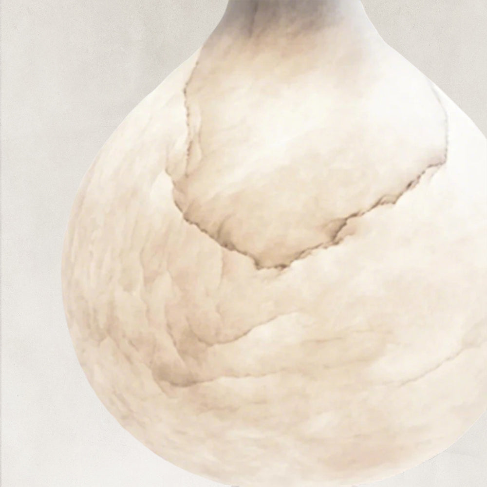 Aether Alabaster Chain Round 2 Lights Pendant 10”D