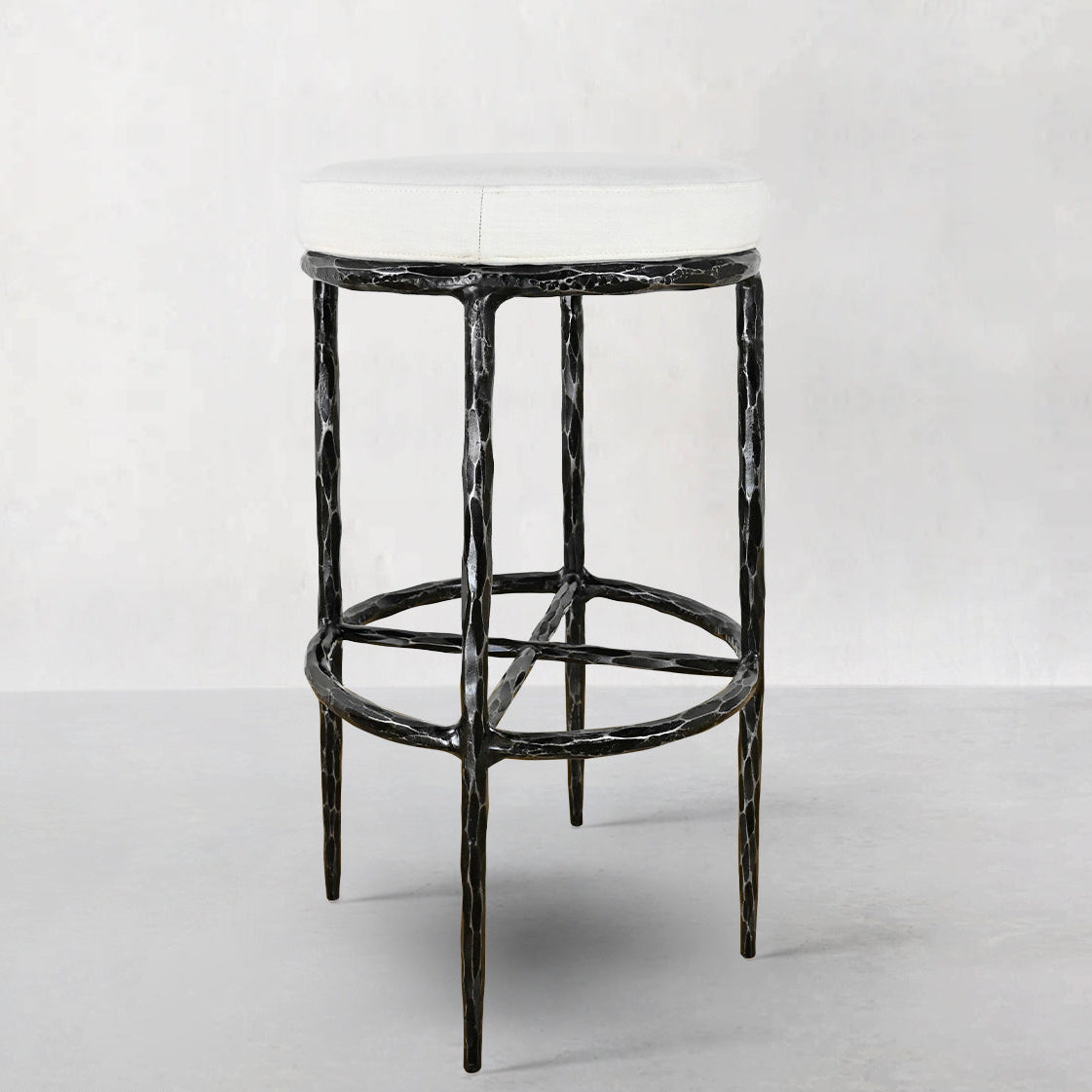 Thomson Backless Fabric Swivel Stool