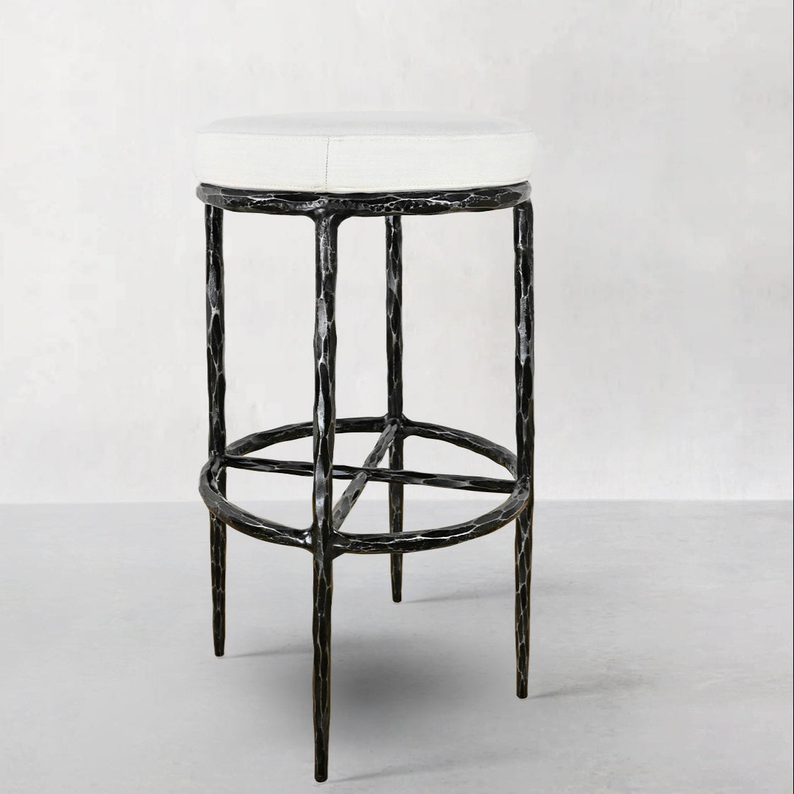 Thomson Backless Fabric Swivel Stool