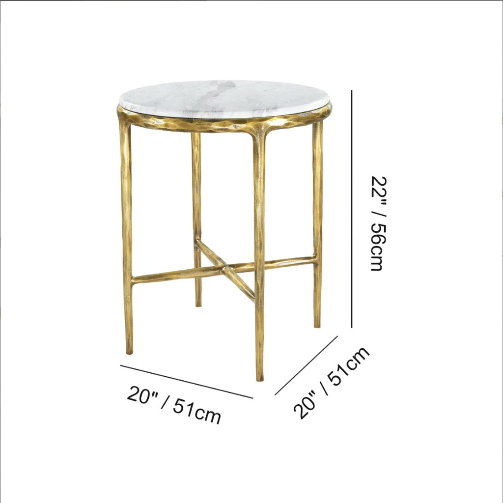 Thomson Round Marble Side Table 18" 22"