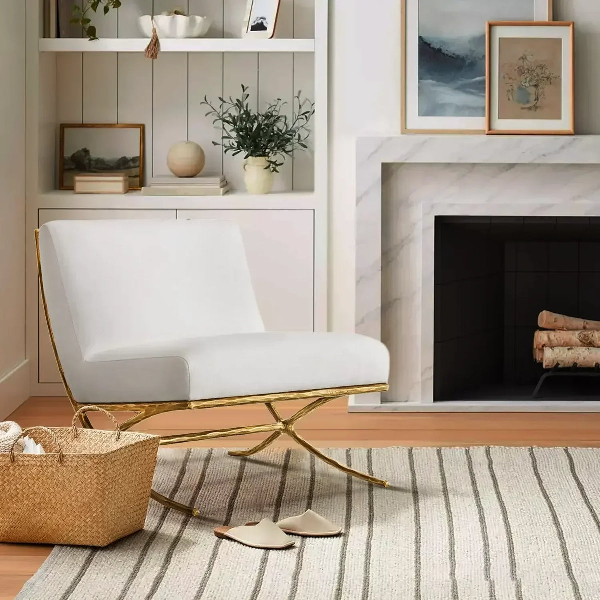 Thomson X-base Leather Slipper Chair