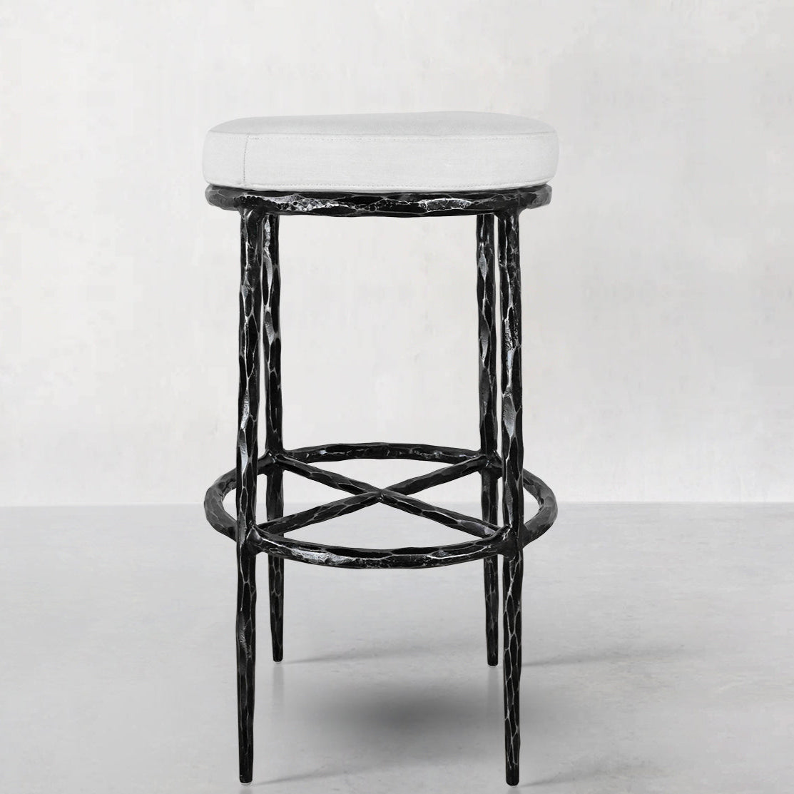 Thomson Backless Fabric Swivel Stool
