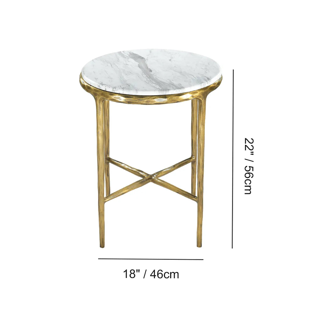 Thomson Round Marble Side Table 18" 22"
