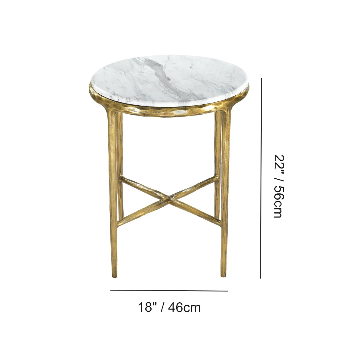 Thomson Round Marble Side Table 18" 22"