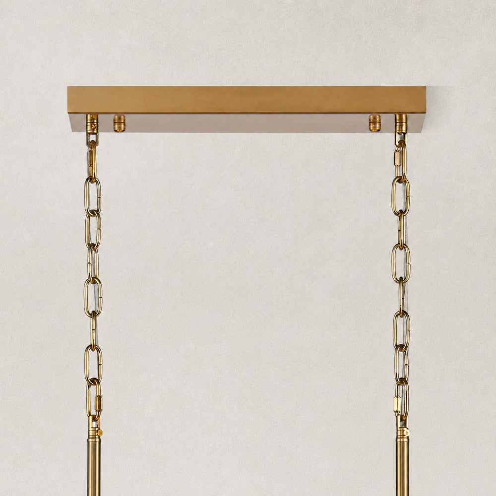 Solara Alabaster 2-Tier Rectangular Chandelier 40"W