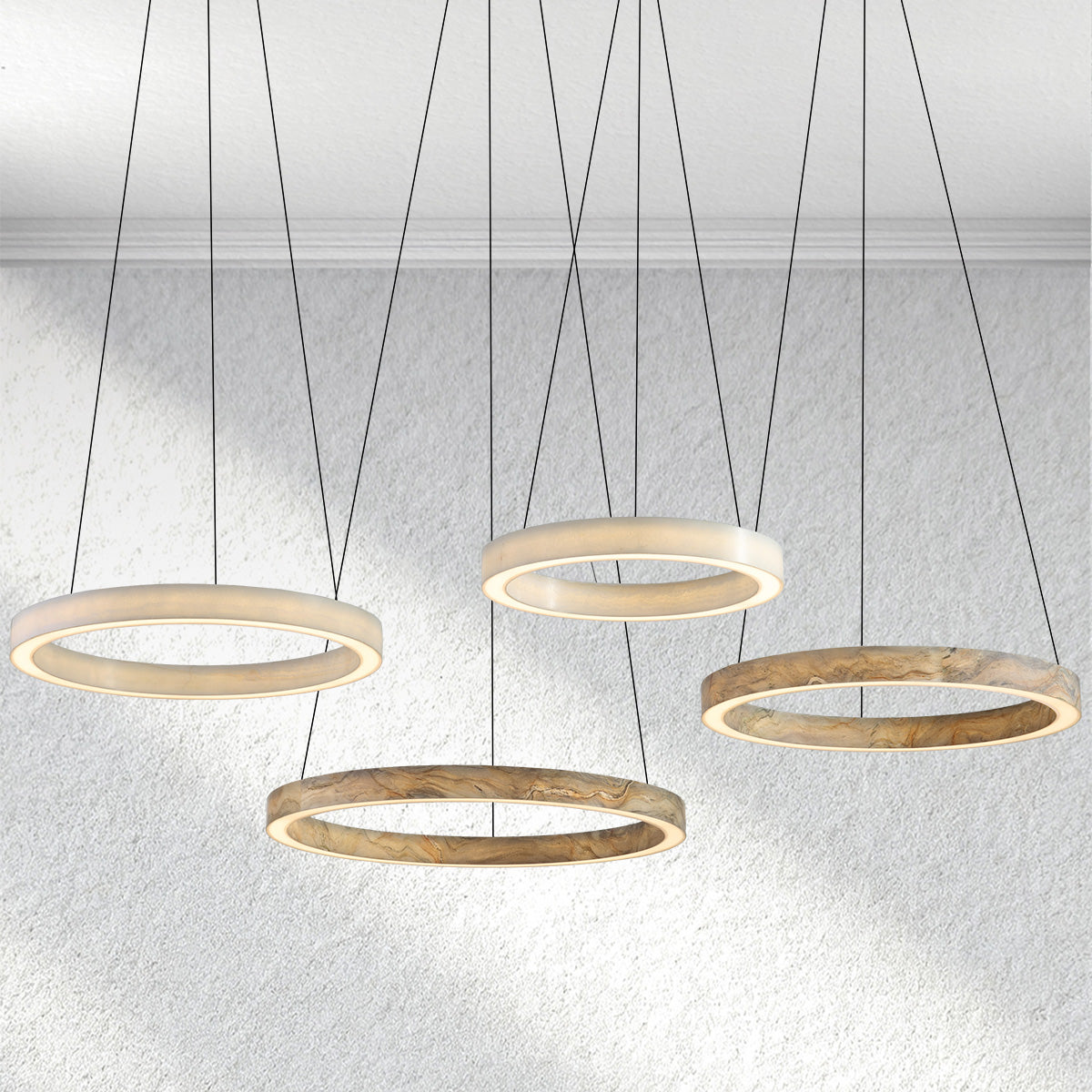 Manor Carey Alabaster StoneGlow Round Chandelier