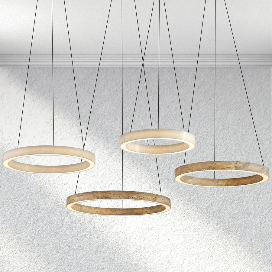 Manor Carey Alabaster StoneGlow Round Chandelier