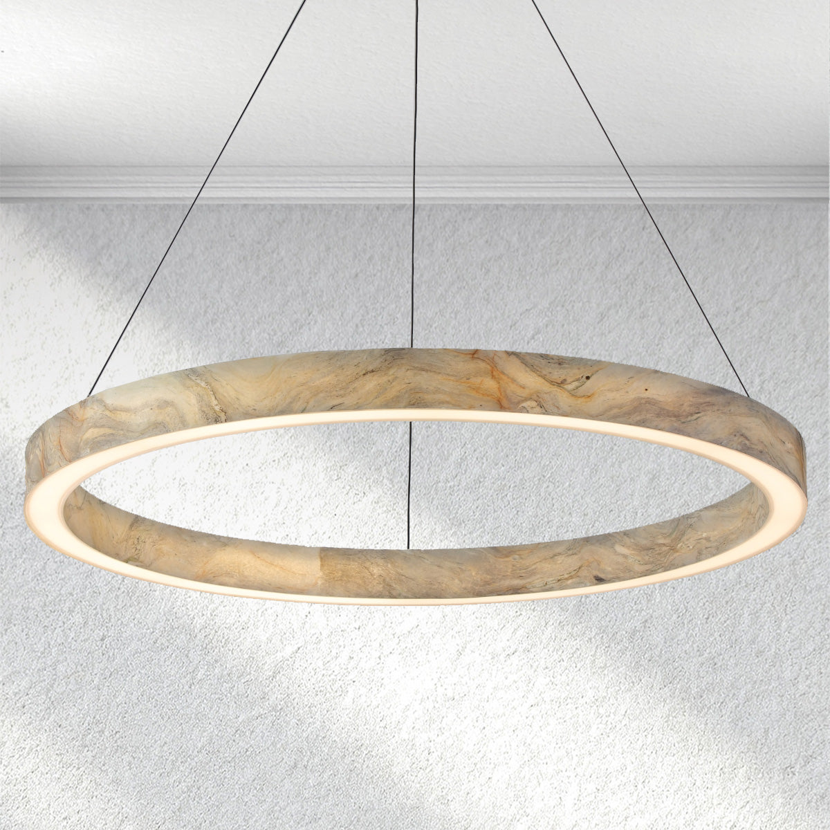 Manor Carey Alabaster StoneGlow Round Chandelier