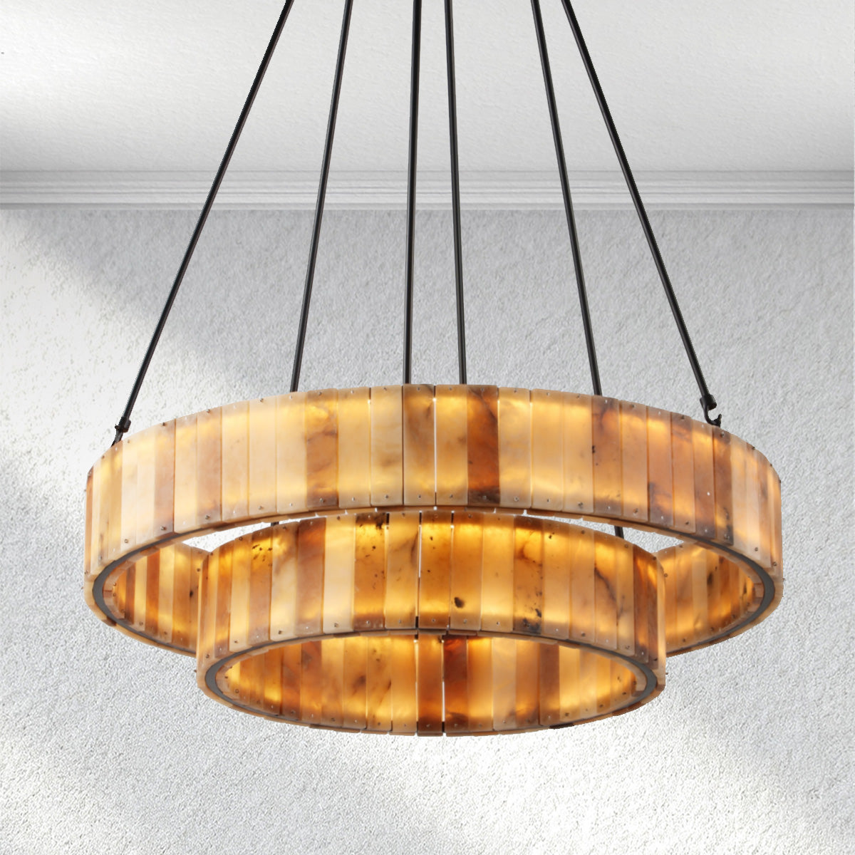 Manor Carey Eterna Alabaster Round Chandelier