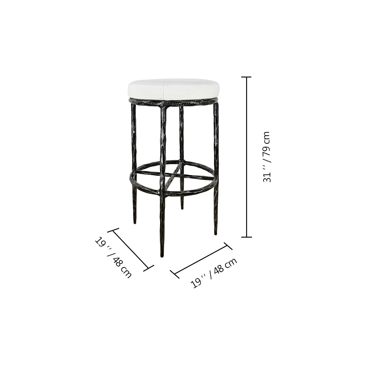 Thomson Backless Fabric Swivel Stool
