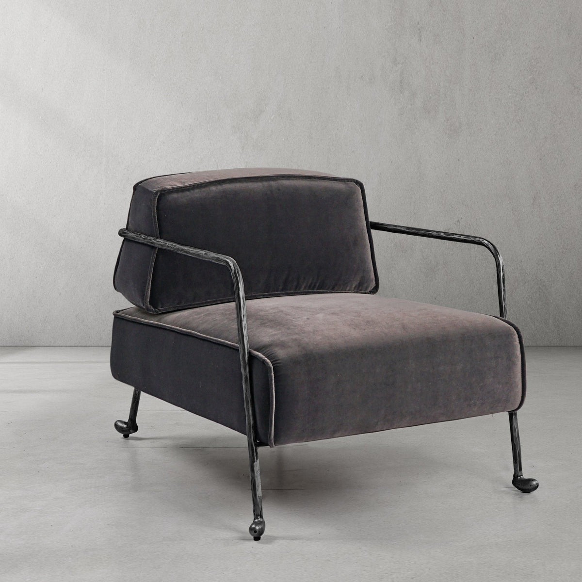 Thomson Gray Velvet Armchair