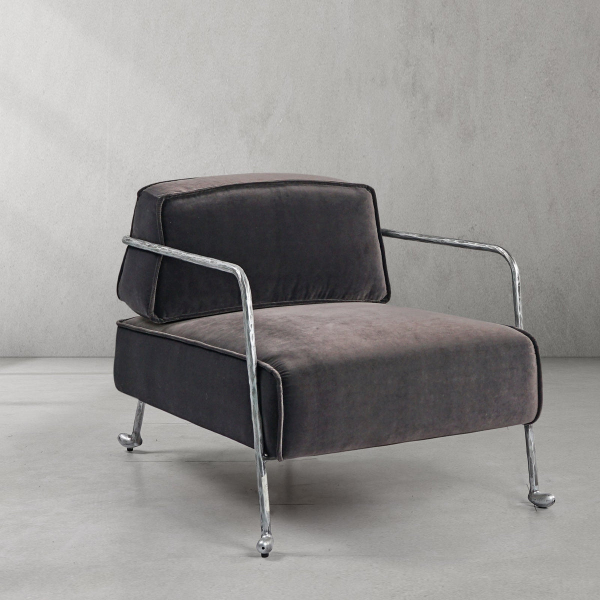 Thomson Gray Velvet Armchair