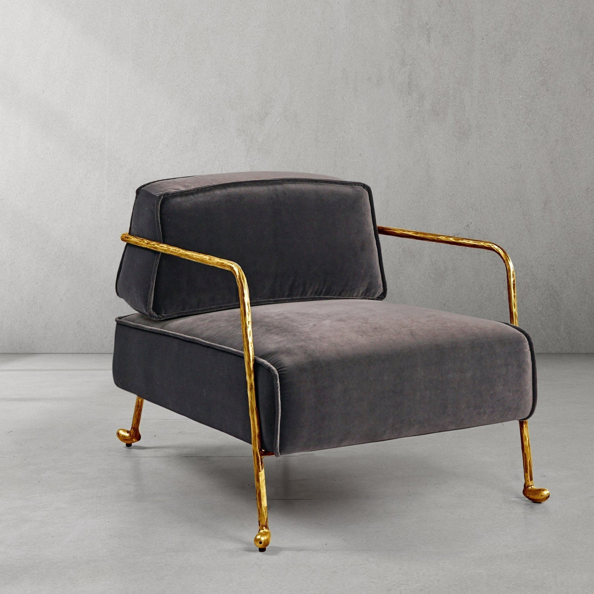 Thomson Gray Velvet Armchair