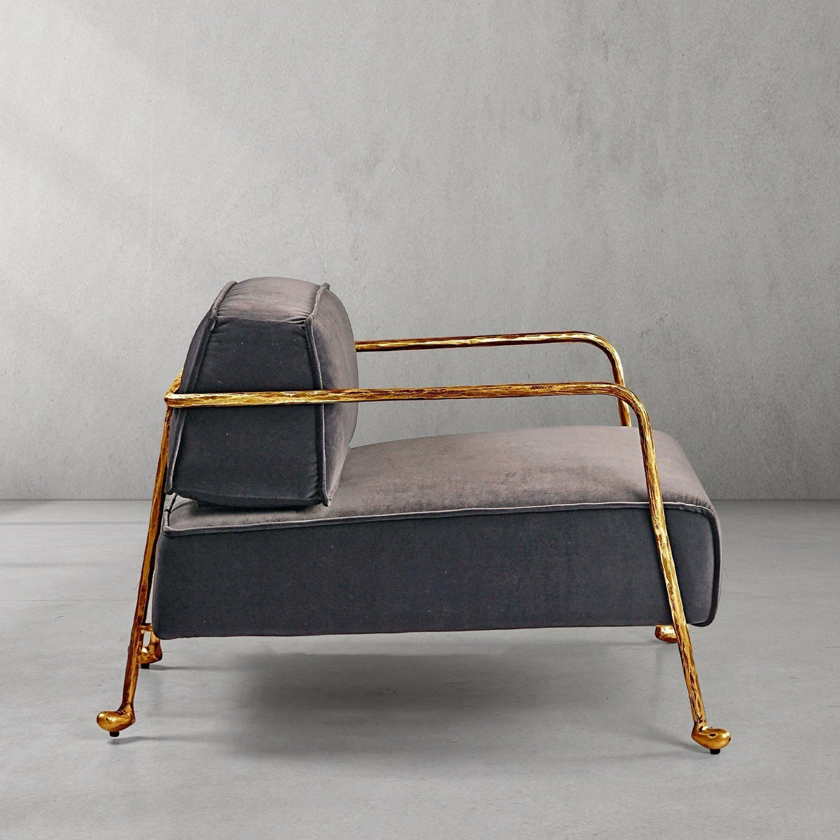Thomson Gray Velvet Armchair