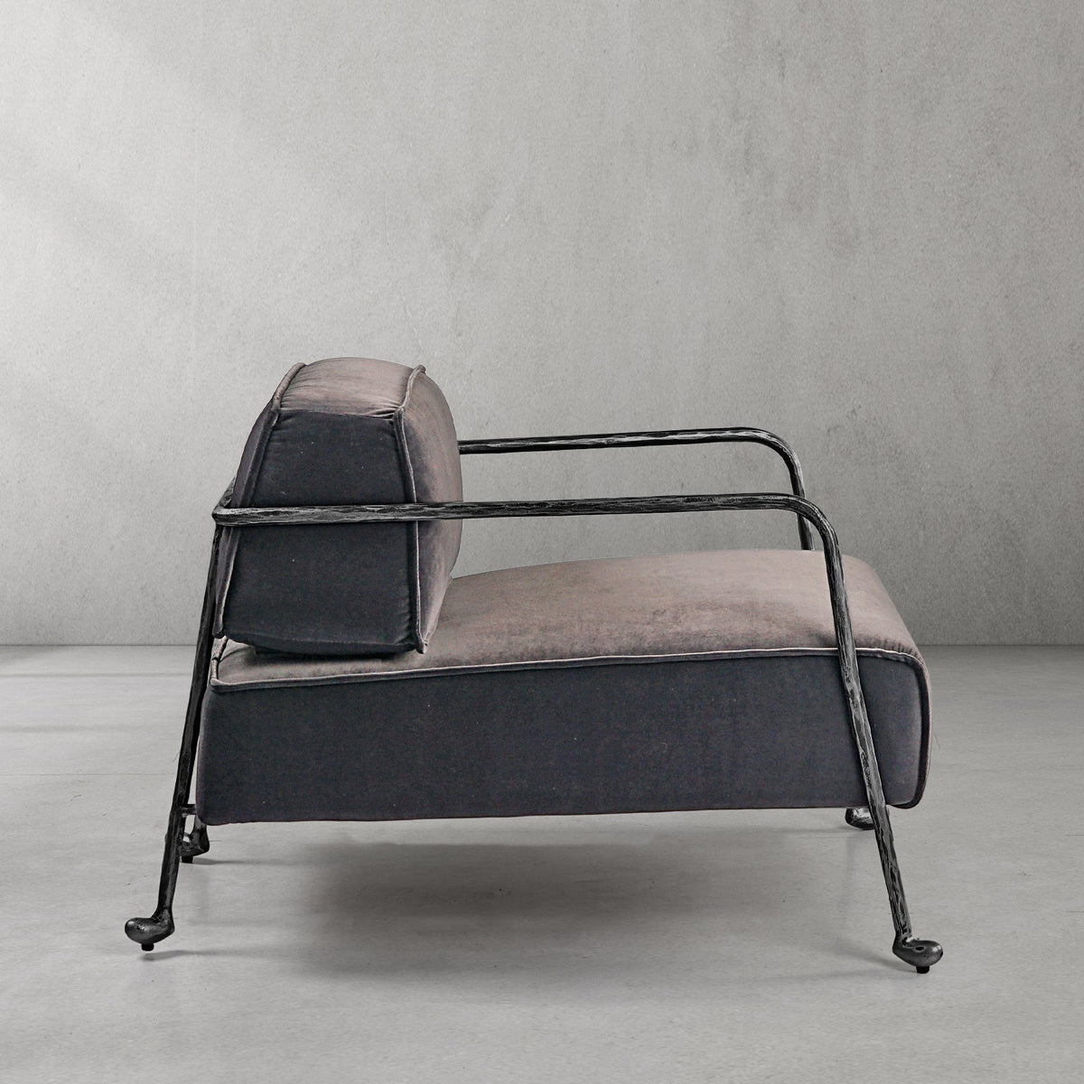 Thomson Gray Velvet Armchair
