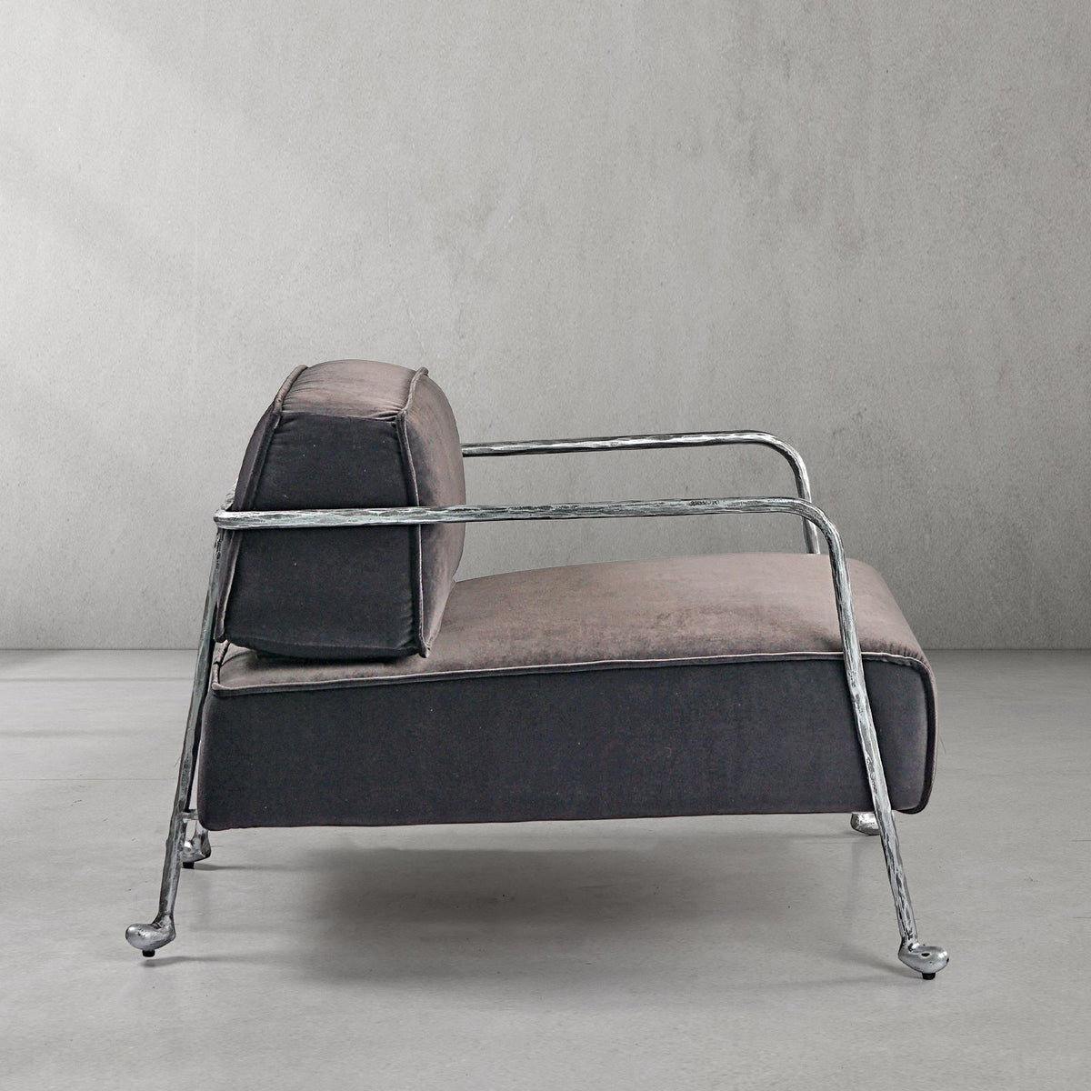 Thomson Gray Velvet Armchair