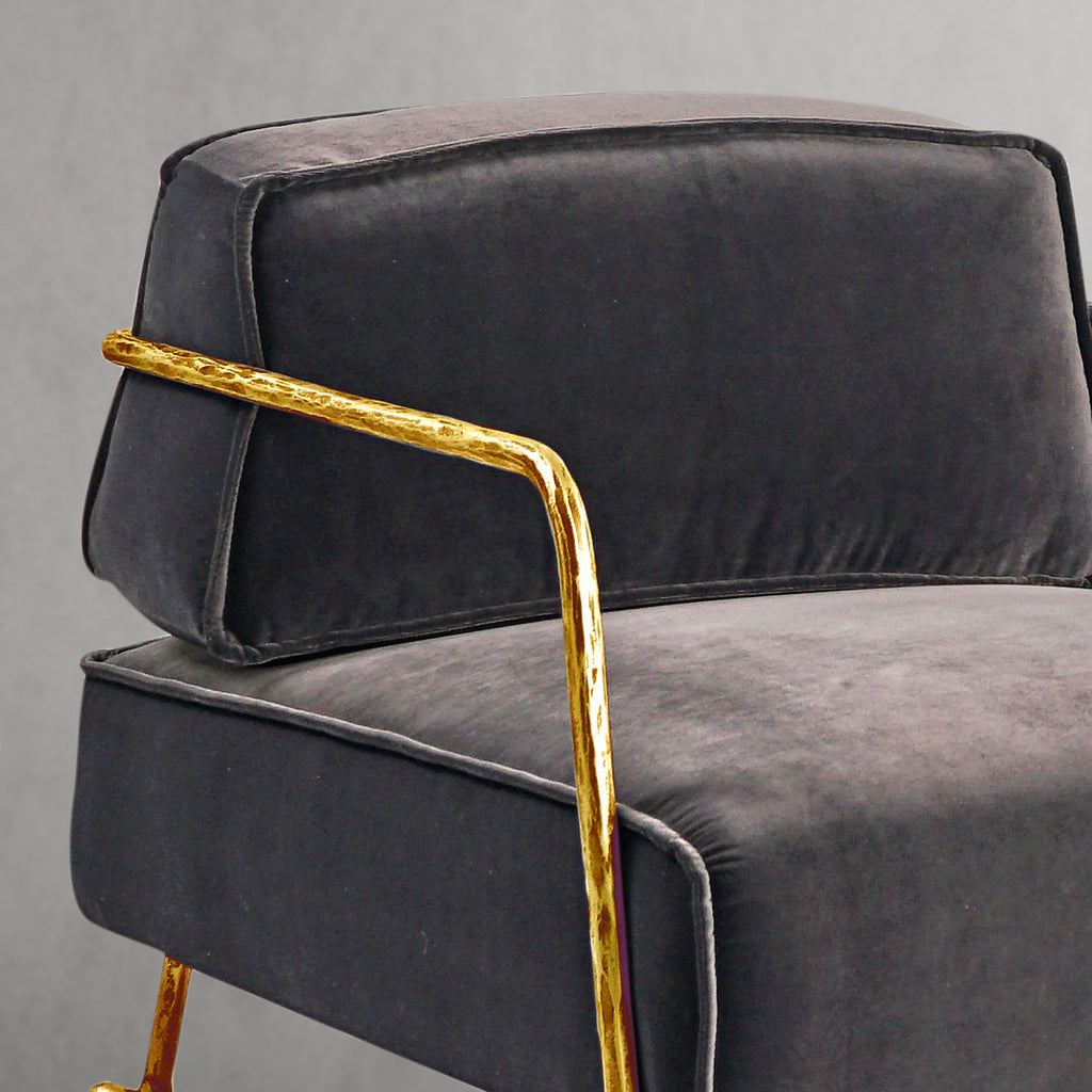 Thomson Gray Velvet Armchair