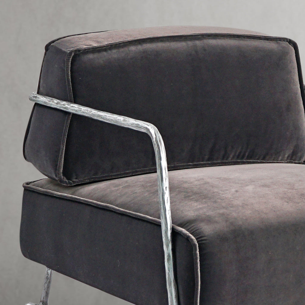 Thomson Gray Velvet Armchair