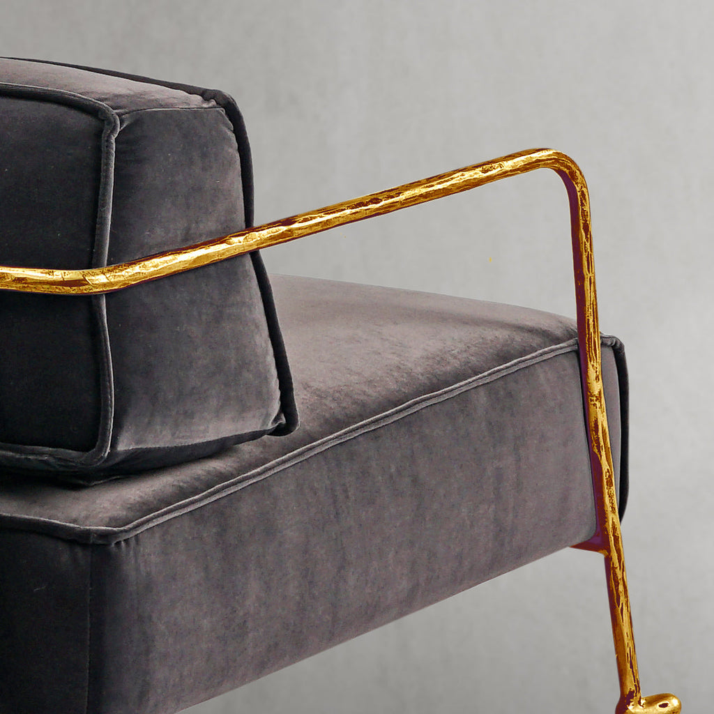 Thomson Gray Velvet Armchair
