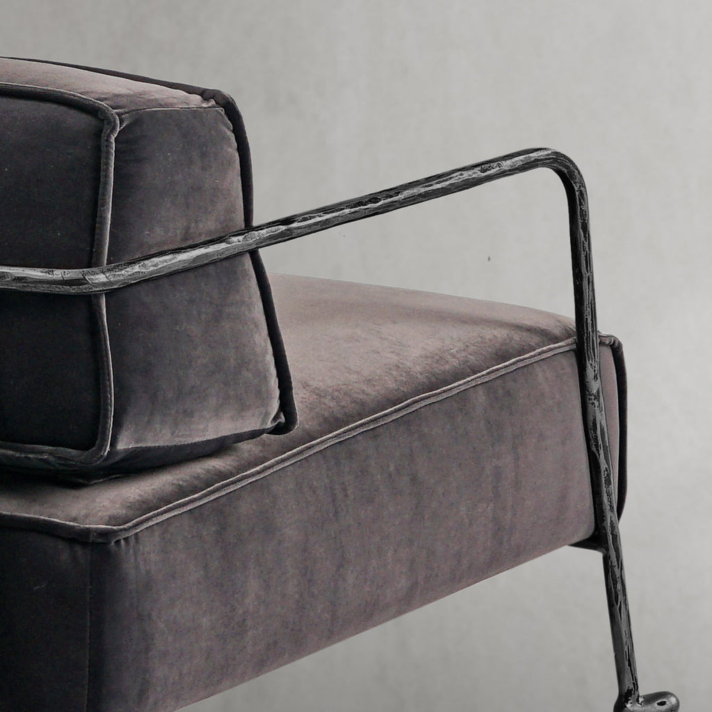 Thomson Gray Velvet Armchair