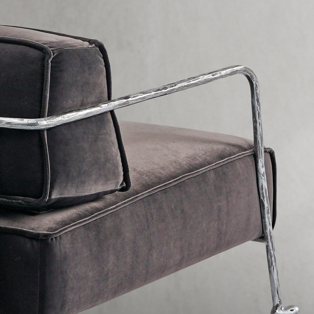 Thomson Gray Velvet Armchair