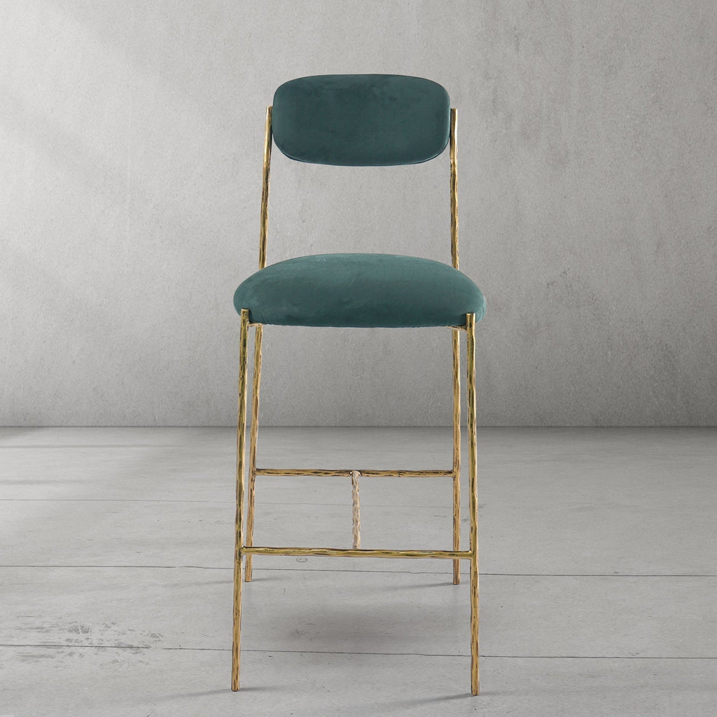 Thomson Green Fabric Bar Stool