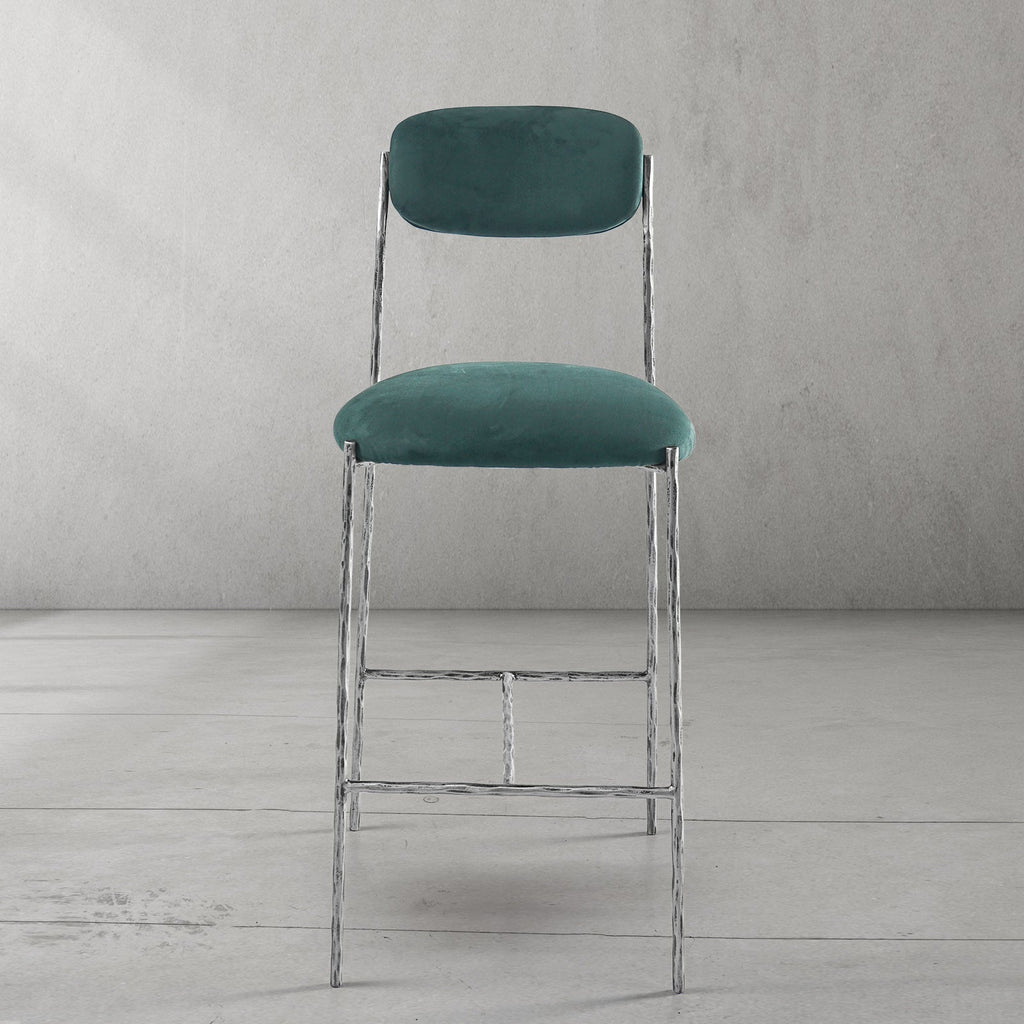 Thomson Green Fabric Bar Stool
