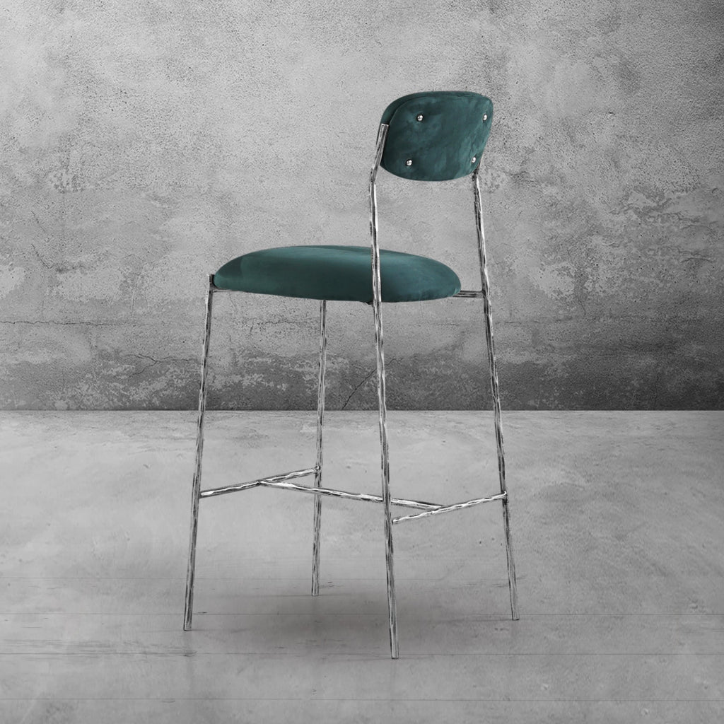 Thomson Green Fabric Bar Stool