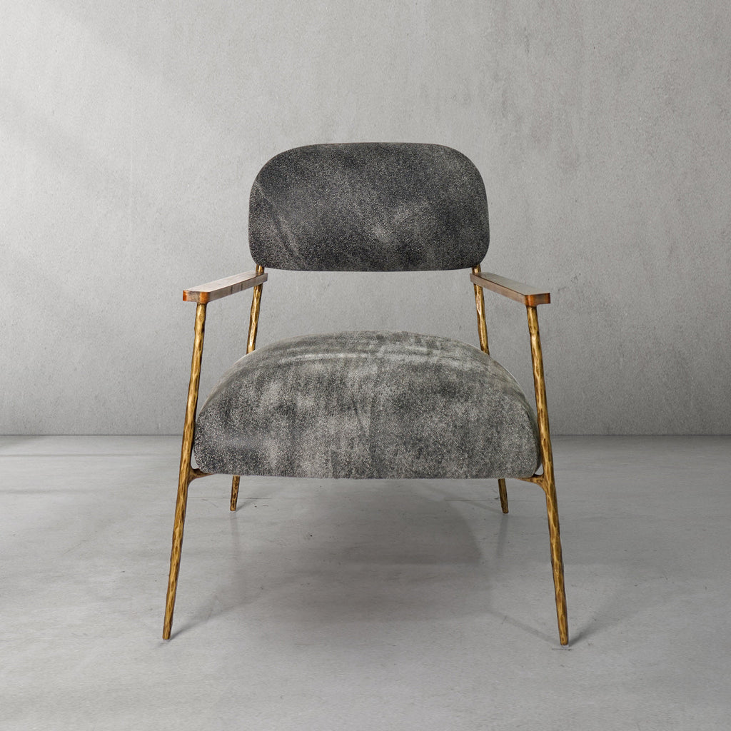 Thomson Grey Pearl Grain Leather Armchair