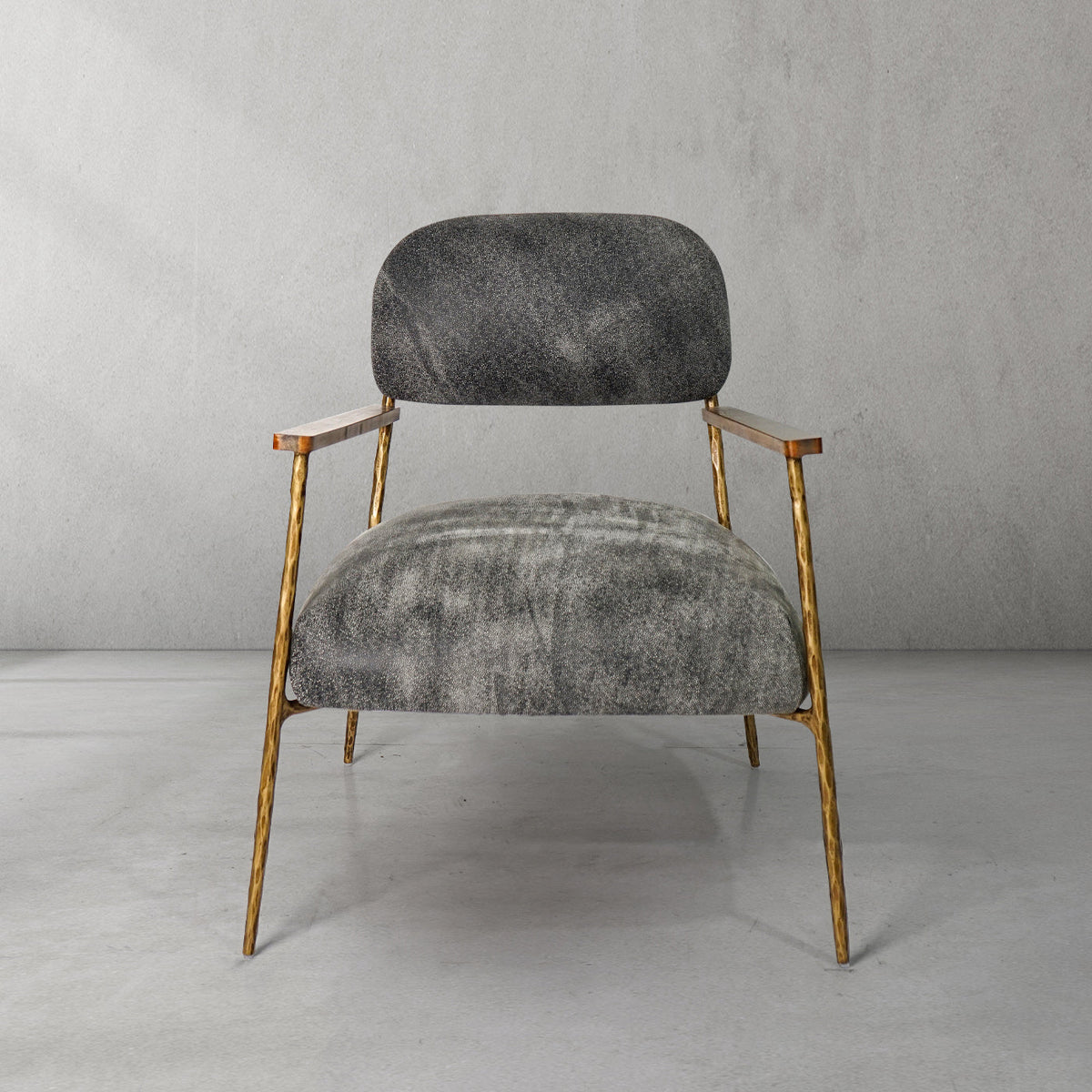 Thomson Grey Pearl Grain Leather Armchair
