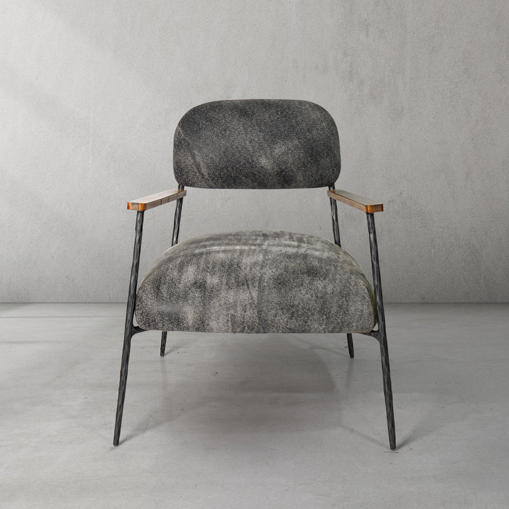 Thomson Grey Pearl Grain Leather Armchair