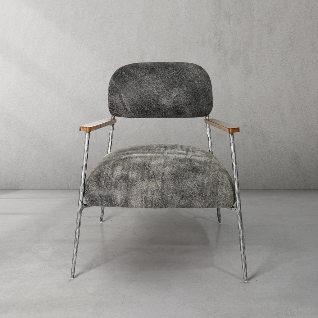 Thomson Grey Pearl Grain Leather Armchair