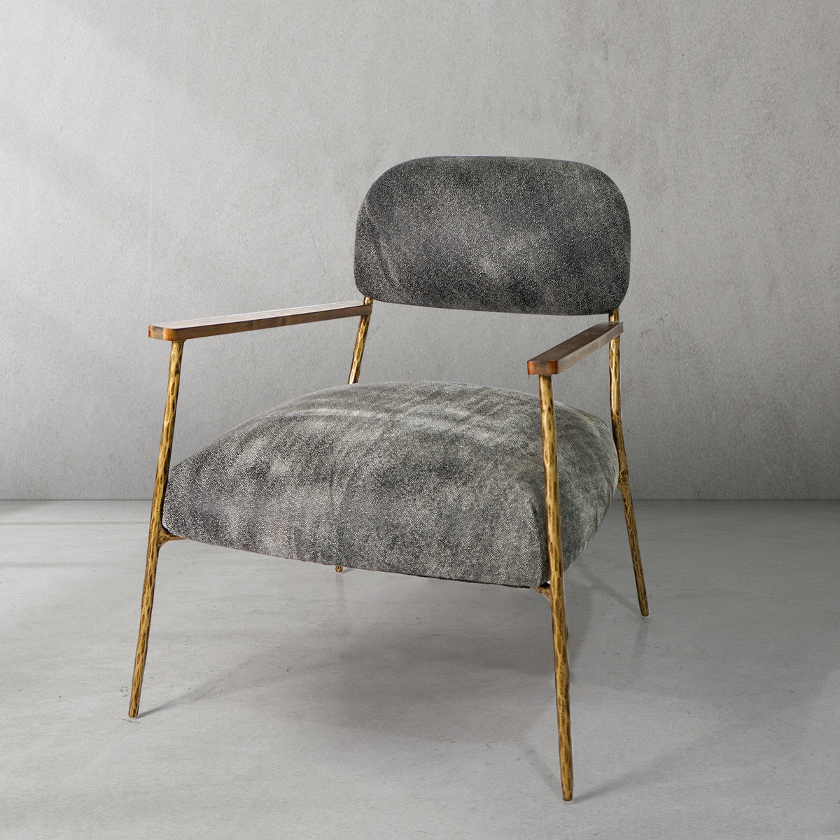 Thomson Grey Pearl Grain Leather Armchair
