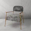 Thomson Grey Pearl Grain Leather Armchair