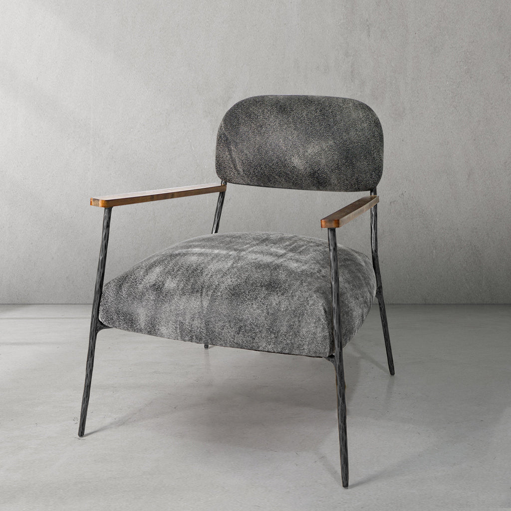 Thomson Grey Pearl Grain Leather Armchair