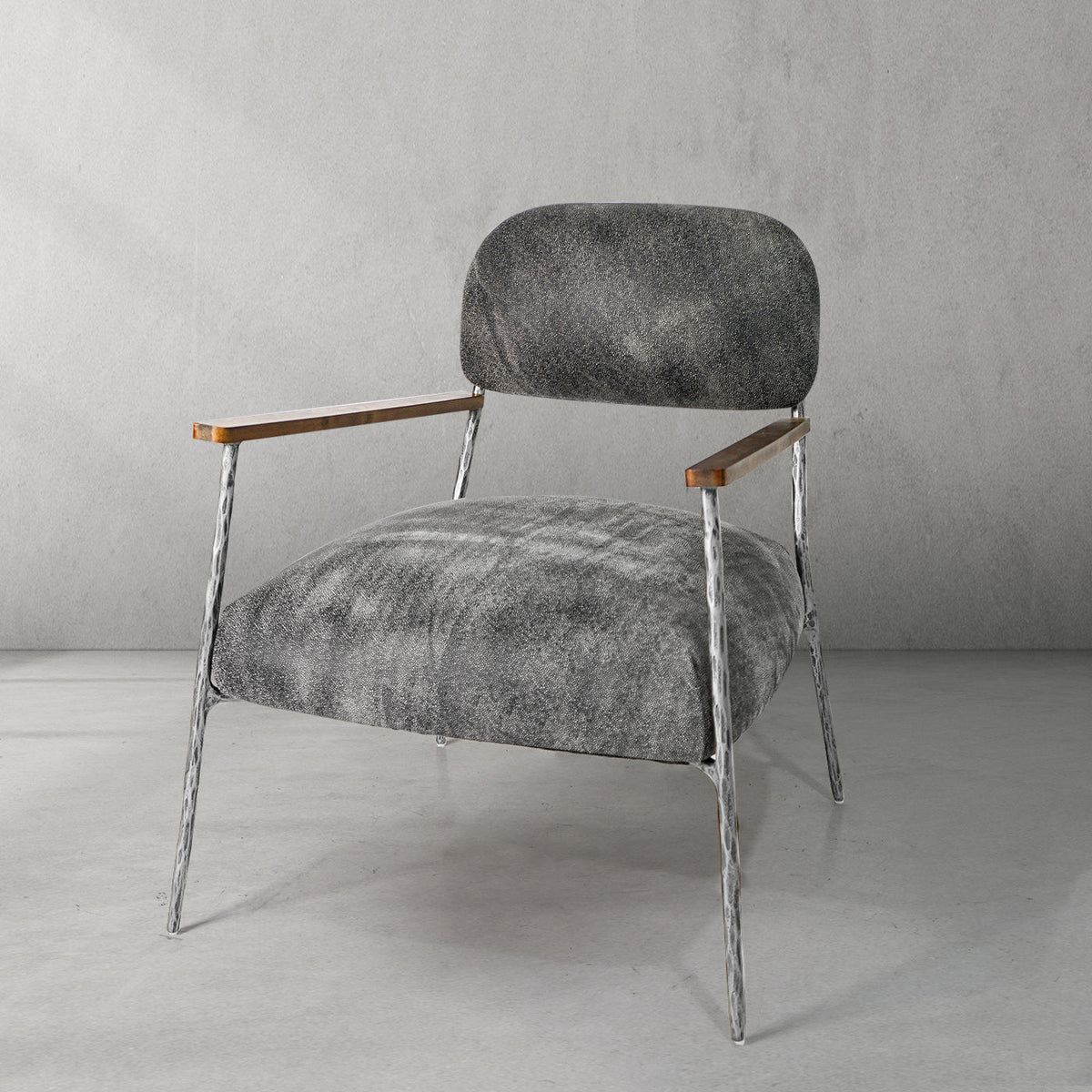 Thomson Grey Pearl Grain Leather Armchair