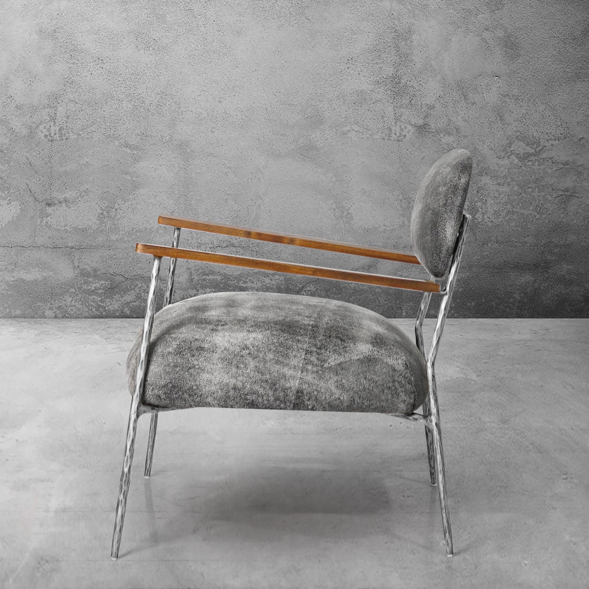 Thomson Grey Pearl Grain Leather Armchair