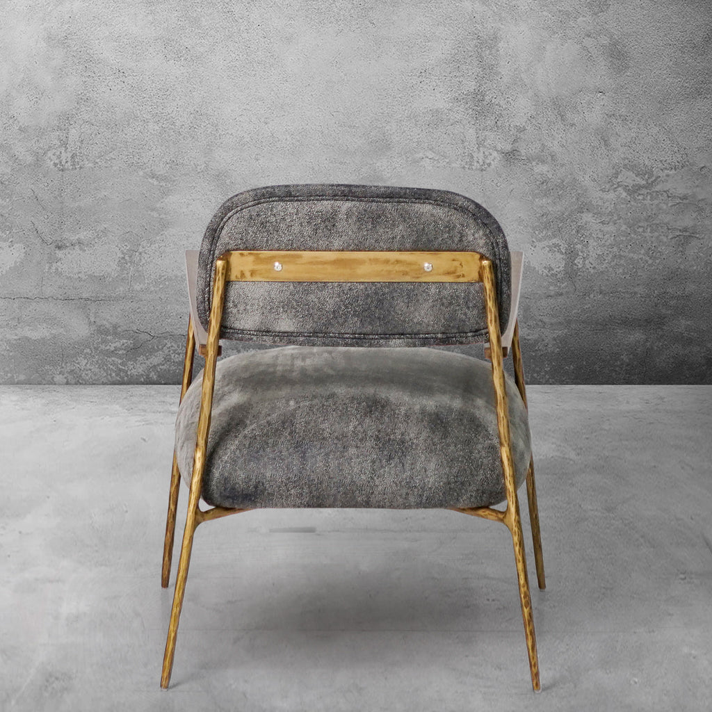 Thomson Grey Pearl Grain Leather Armchair
