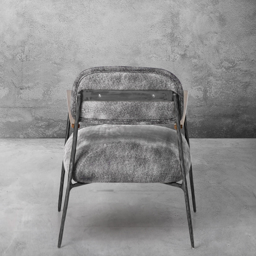 Thomson Grey Pearl Grain Leather Armchair