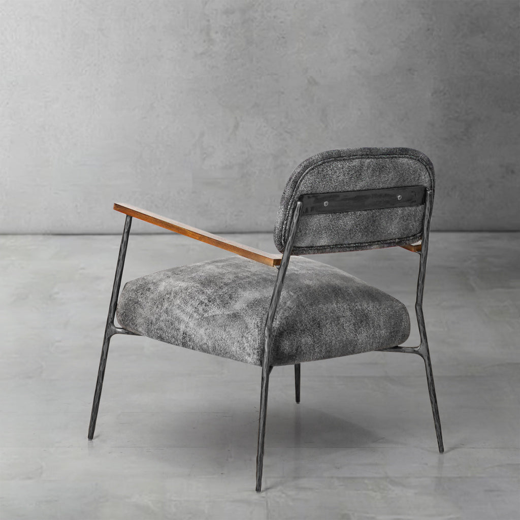 Thomson Grey Pearl Grain Leather Armchair