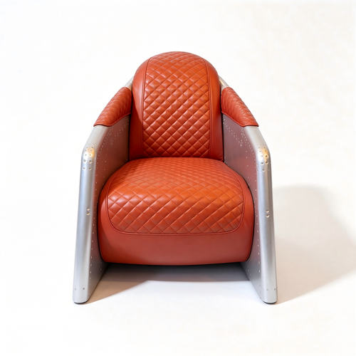 Abubi Arden Quilted Leather & Aluminum Lounge Chair