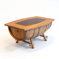 Abubi Barrel-Inspired Wooden Freestanding Table