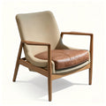Abubi Caspian Leather & Wood Lounge Chair