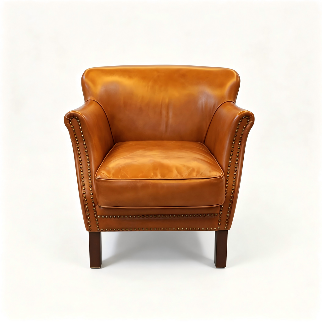 Abubi Harrington Brown Leather Armchair