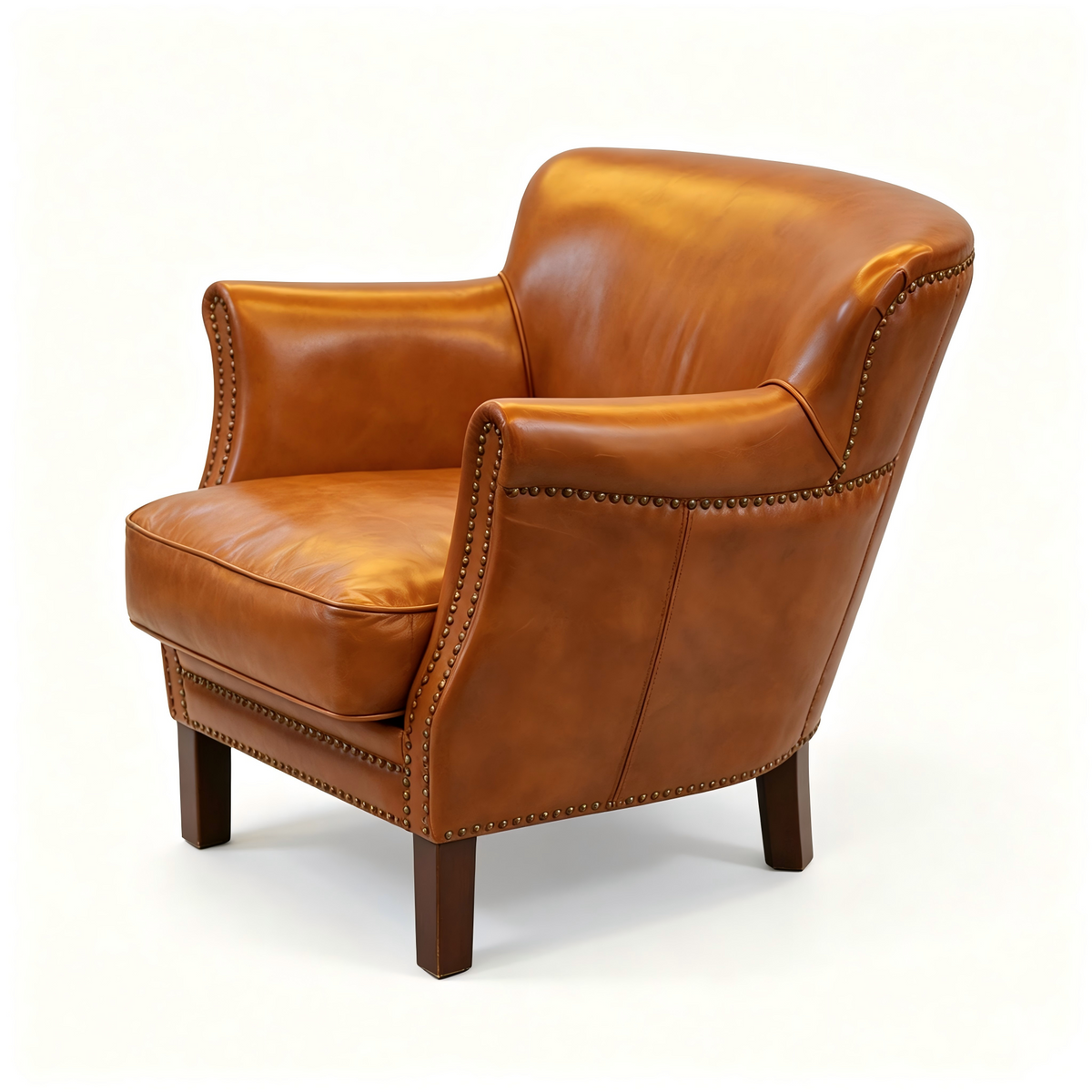 Abubi Harrington Brown Leather Armchair