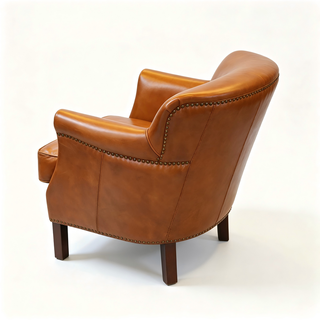 Abubi Harrington Brown Leather Armchair