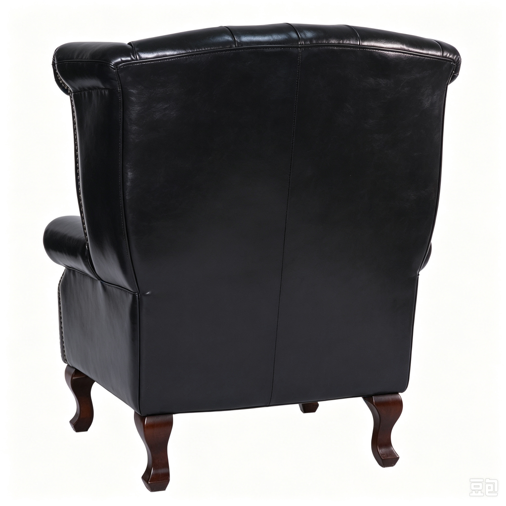 Abubi Regency Tufted Leather Wingback Chair