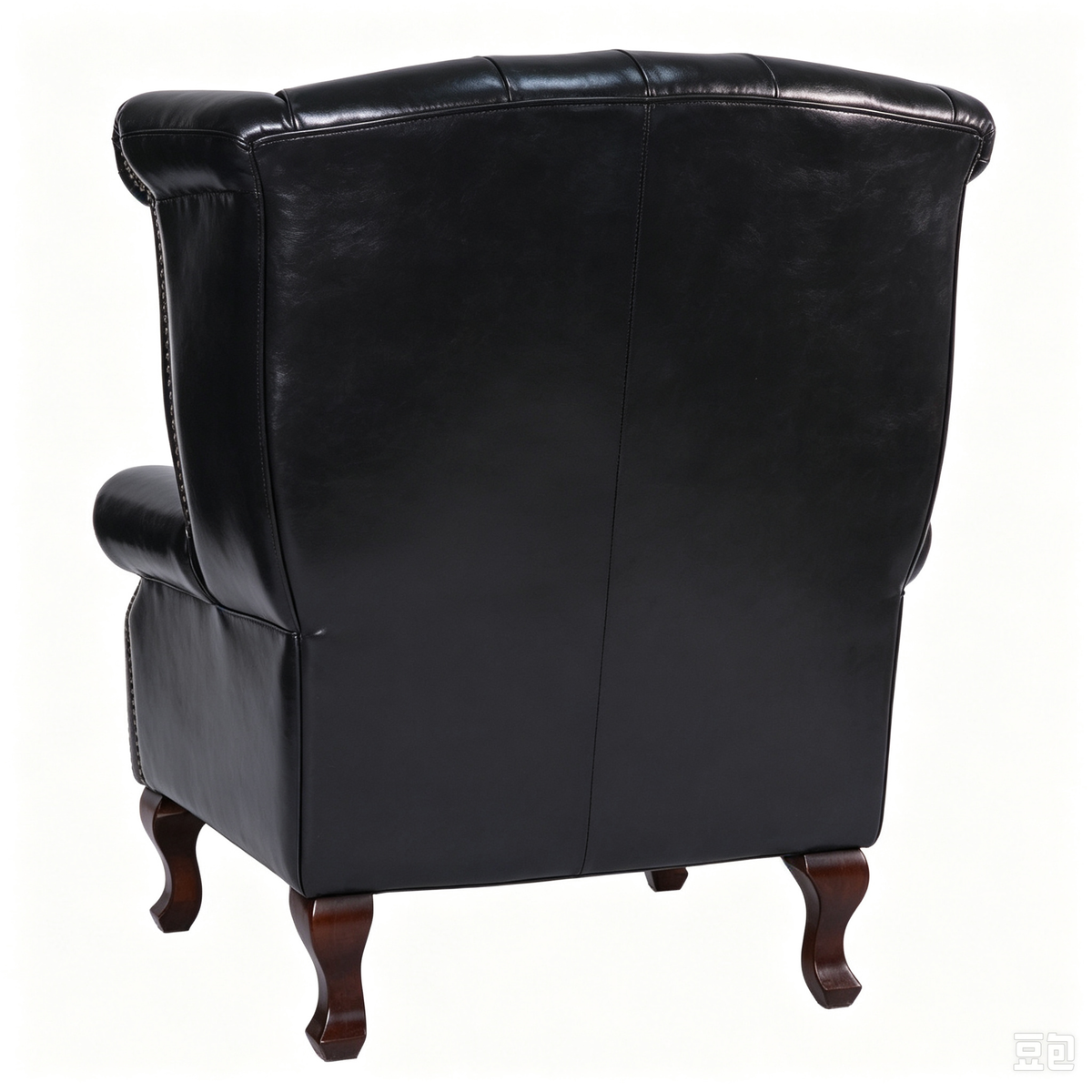 Abubi Regency Tufted Leather Wingback Chair
